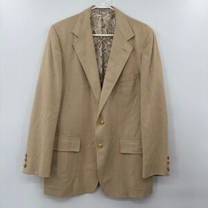 Vintage 70s Lilly Pulitzer Mens Stuff Sport Coat Blazer Cream Tan